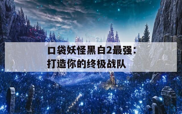 口袋妖怪黑白2最强：打造你的终极战队