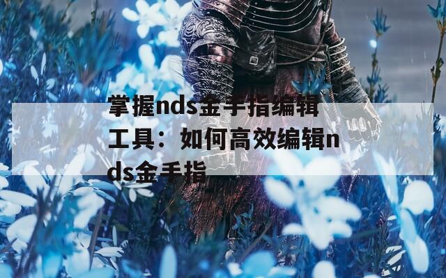 掌握nds金手指编辑工具：如何高效编辑nds金手指