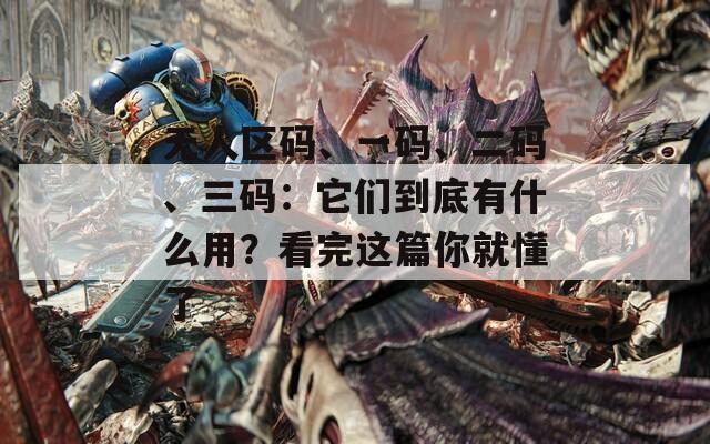 无人区码、一码、二码、三码：它们到底有什么用？看完这篇你就懂了