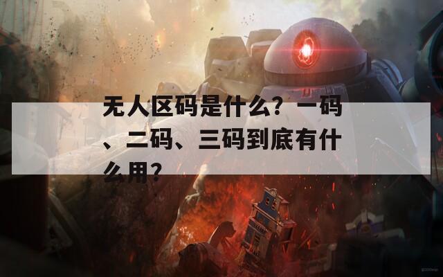 无人区码是什么？一码、二码、三码到底有什么用？