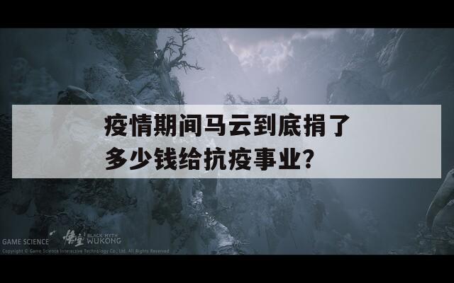 疫情期间马云到底捐了多少钱给抗疫事业？