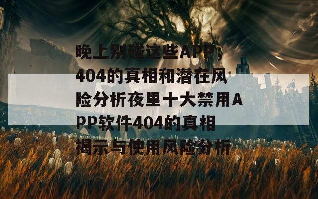 晚上别碰这些APP，404的真相和潜在风险分析夜里十大禁用APP软件404的真相揭示与使用风险分析