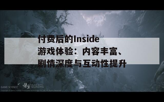 付费后的Inside游戏体验：内容丰富、剧情深度与互动性提升