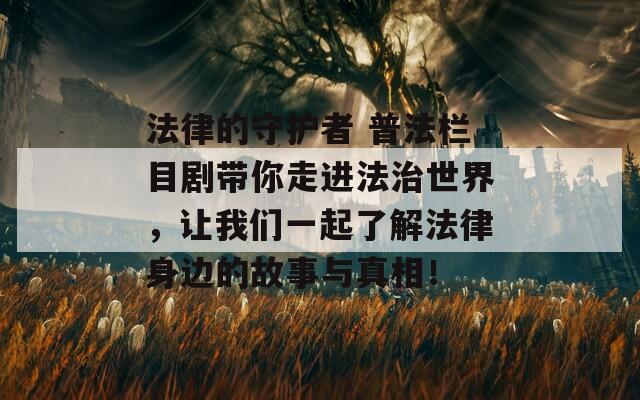 法律的守护者 普法栏目剧带你走进法治世界，让我们一起了解法律身边的故事与真相！