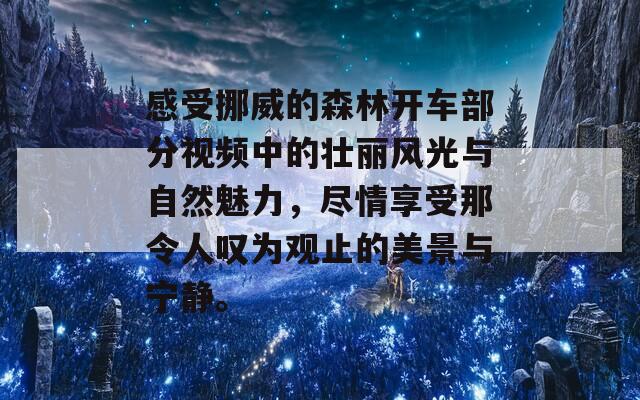 感受挪威的森林开车部分视频中的壮丽风光与自然魅力，尽情享受那令人叹为观止的美景与宁静。