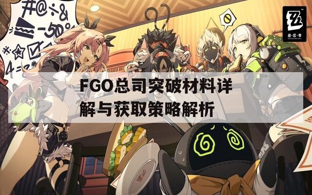 FGO总司突破材料详解与获取策略解析