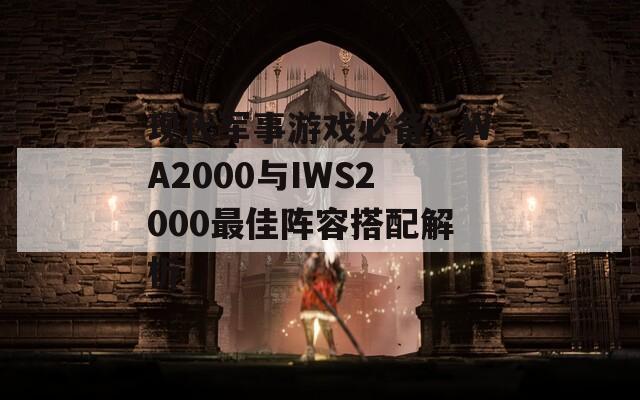 现代军事游戏必备：WA2000与IWS2000最佳阵容搭配解析