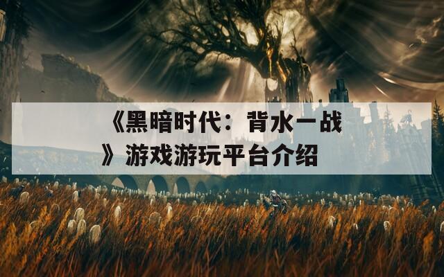 《黑暗时代：背水一战》游戏游玩平台介绍