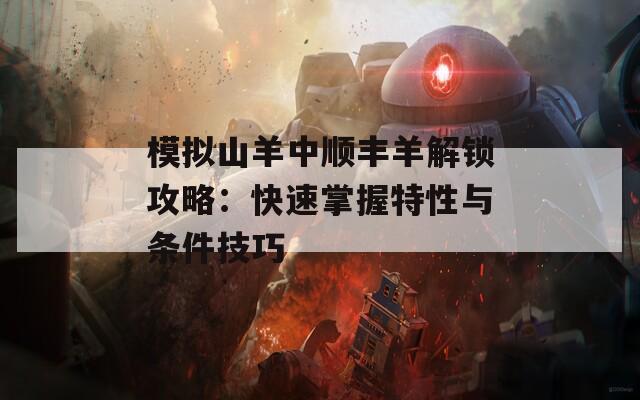 模拟山羊中顺丰羊解锁攻略：快速掌握特性与条件技巧