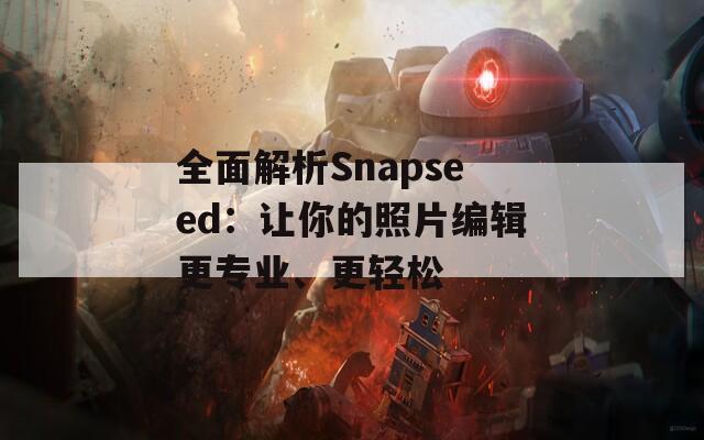 全面解析Snapseed：让你的照片编辑更专业、更轻松