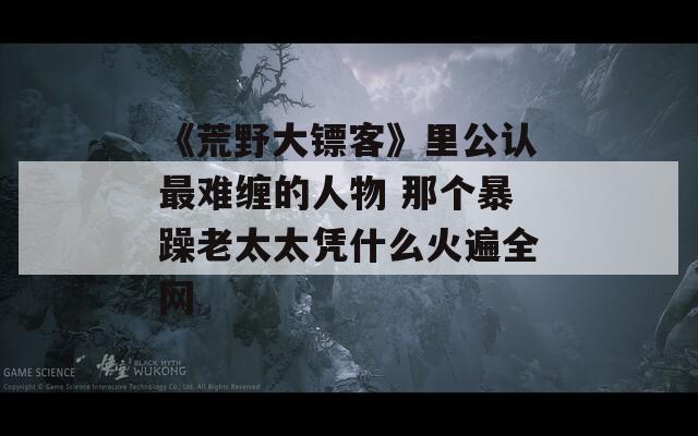 《荒野大镖客》里公认最难缠的人物 那个暴躁老太太凭什么火遍全网